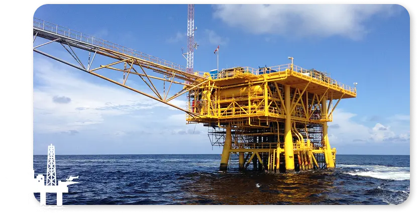 photo d'une plateforme pétrolière en mer